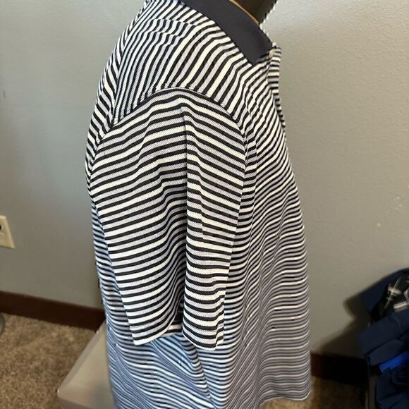 Nike DriFit Black/White Short Sleeve Striped Polo - Picture 4 of 5